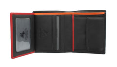 Мужской кошелек с оранжево-красным декором Visconti BD22 Dr. No (Black/Orange) -  Visconti