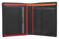 Мужской кошелек с оранжево-красным декором Visconti BD22 Dr. No (Black/Orange) - Visconti