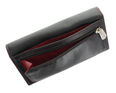 Женский черно-красный кошелек на кнопке Visconti CD21 - Topaz (black/red) - Visconti