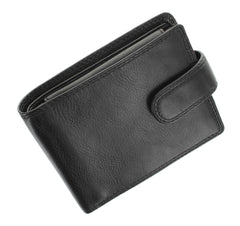 Черный мужской кошелек на кнопке Visconti HT10 - Knightsbridge (Black) - Visconti