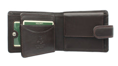 Коричневый мужской кошелек на кнопке Visconti HT10 - Knightsbridge (Brown) -  Visconti