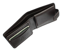 Коричневый мужской кошелек на кнопке Visconti HT10 - Knightsbridge (Brown) -  Visconti