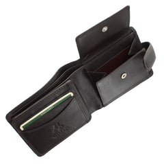 Коричневый мужской кошелек на кнопке Visconti HT10 - Knightsbridge (Brown) -  Visconti