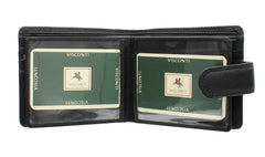 Черный мужской кошелек на кнопке Visconti HT13 - Strand (Black) -  Visconti