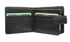 Черный мужской кошелек на кнопке Visconti HT13 - Strand (Black) -  Visconti