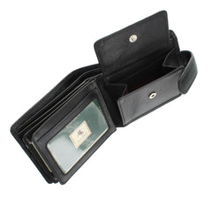 Черный мужской кошелек на кнопке Visconti HT13 - Strand (Black) -  Visconti