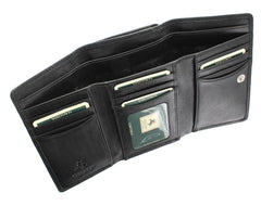 Женский кошелек черного цвета на кнопке Visconti HT32 Picadilly (Black) -  Visconti