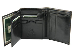 Черный мужской кошелек без застежки Visconti MZ3 Milan (Black) - Visconti
