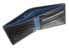 Черно-синий мужской кошелек Visconti PM101 Pablo (black/cobalt) - Visconti