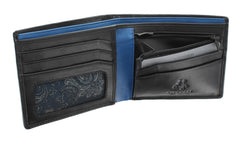 Черно-синий мужской кошелек Visconti PM101 Pablo (black/cobalt) -  Visconti