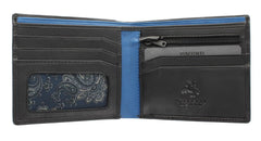 Черно-синий мужской кошелек Visconti PM101 Pablo (black/cobalt) - Visconti