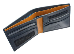 Сине-горчичный мужской кошелек Visconti PM101 Pablo (blue/mustard) -  Visconti