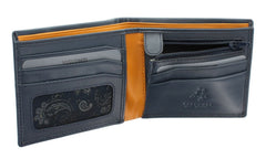 Сине-горчичный мужской кошелек Visconti PM101 Pablo (blue/mustard) -  Visconti