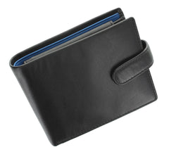 Мужской кошелек Visconti PM102 Leonardo (black/cobalt) - Visconti