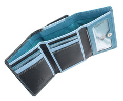 Компактный женский кошелек в три сложения RB39 Biola (Blue/Multi), синий -  Visconti