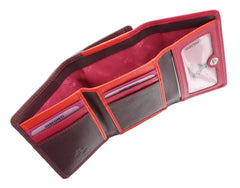 Компактный женский кошелек в три сложения RB39 Biola (Plum/Multi), сливовый -  Visconti