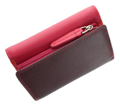 Компактный женский кошелек в три сложения RB39 Biola (Plum/Multi), сливовый -  Visconti