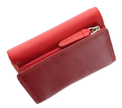 Компактный женский кошелек в три сложения RB39 Biola (Red/Multi), красный -  Visconti