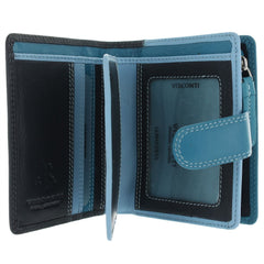 Синий компактный женский кошелек Visconti RB40 Bali (Blue/Multi) -  Visconti