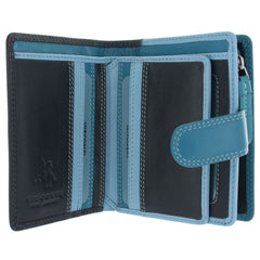 Синий компактный женский кошелек Visconti RB40 Bali (Blue/Multi) -  Visconti