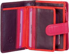 Сливовый компактный женский кошелек Visconti RB40 Bali (Plum/Multi) -  Visconti