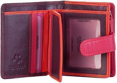 Сливовый компактный женский кошелек Visconti RB40 Bali (Plum/Multi) -  Visconti