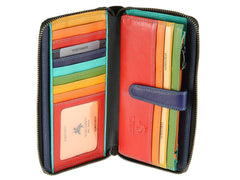 Женский черный кошелек-клатч на молнии Visconti SP33 Iris (Black) -  Visconti