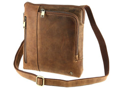 Небольшая мужская сумка на плечо Visconti 15056 Roy (Oil Tan) - светло-коричневая -  Visconti