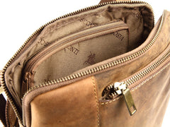 Небольшая мужская сумка на плечо Visconti 15056 Roy (Oil Tan) - светло-коричневая -  Visconti