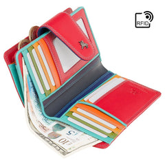 Красный женский кошелек на кнопке Visconti SP30 RED M - Ylang - Visconti