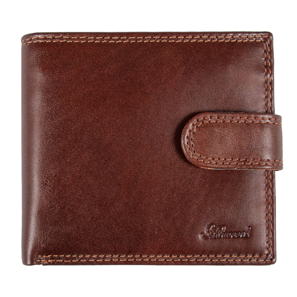 Темно-коричневый мужской кошелек из гладкой кожи  ASHWOOD 1258 VT TAN - Viscontibags