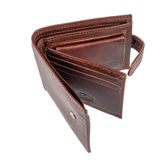 Темно-коричневый мужской кошелек из гладкой кожи  ASHWOOD 1258 VT TAN - Viscontibags
