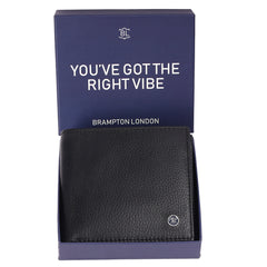 Черный мужской кошелек из гладкой кожи Brampton London Plutus 31975 Black
