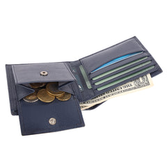 Синій чоловічий гаманець із гладкої шкіри Brampton London Plutus 31975 NAVY