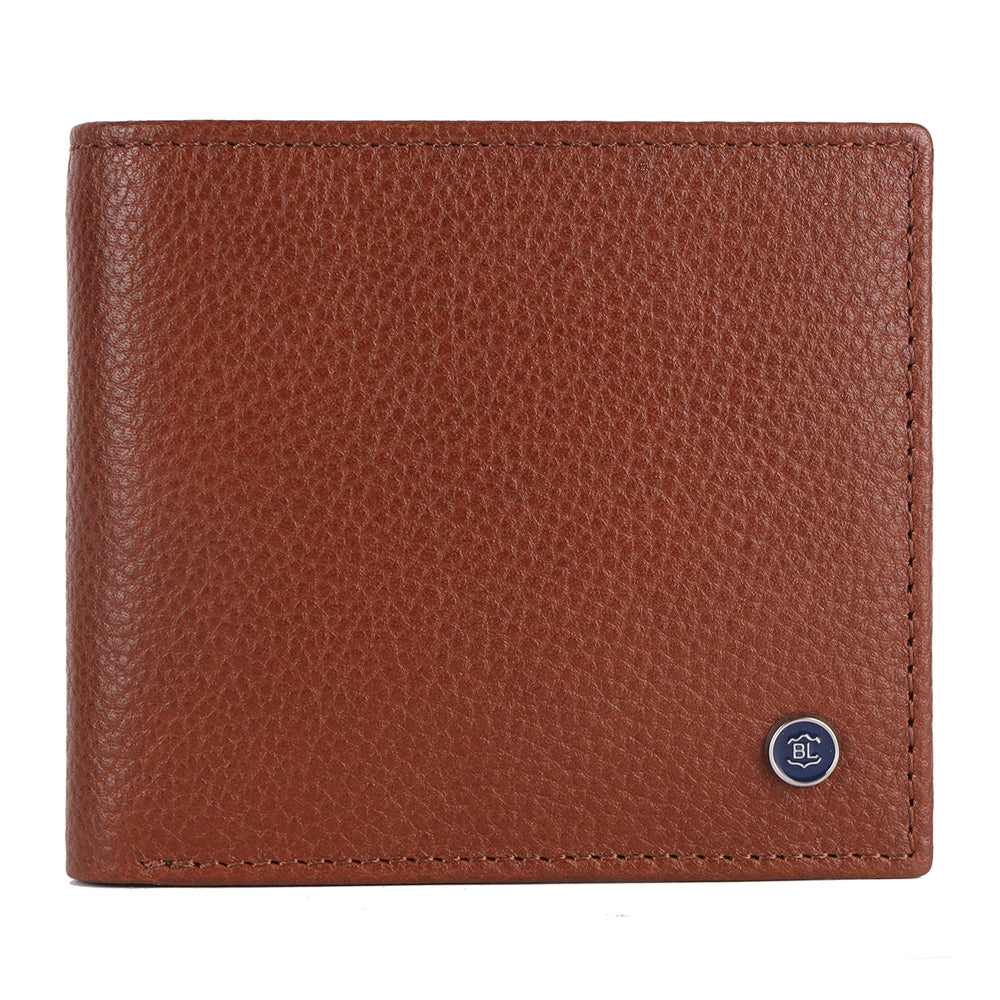 Коричневий чоловічий гаманець із гладкої шкіри Brampton London Plutus 31975 Tan (Рудий)