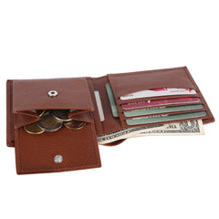 Коричневий чоловічий гаманець із гладкої шкіри Brampton London Plutus 31975 Tan (Рудий)