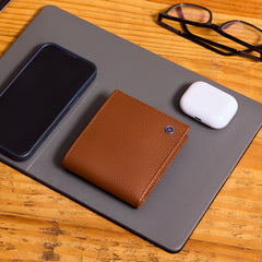 Коричневий чоловічий гаманець із гладкої шкіри Brampton London Plutus 31975 Tan (Рудий)