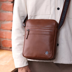 Мужская сумка на плечо Brampton London Crossflow  64405 TAN (рыжий)