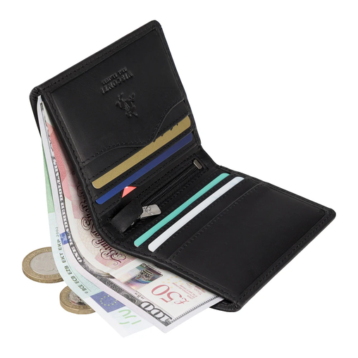 Чорний компактний чоловічий гаманець Visconti 705 Arrow (705 BLK)