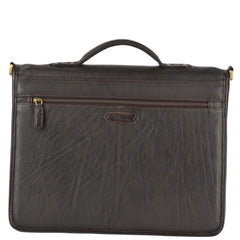 Темно-коричневый кожаный портфель Ashwood 8190 Brown