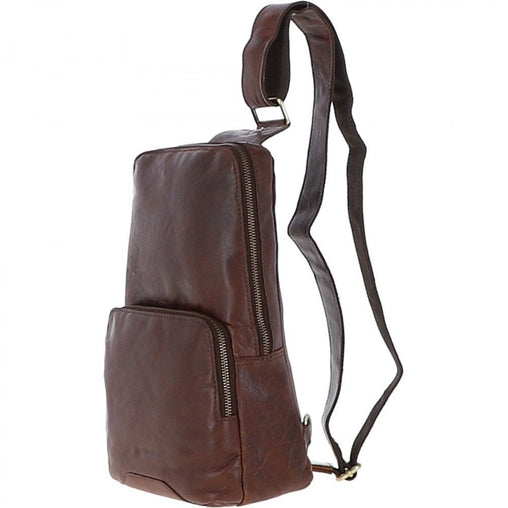 Мужская сумка-слинг Ashwood G39 BRANDY (темно-коричневая)