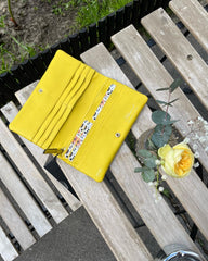 Женский кошелек на кнопке ASHWOOD J56 AURORA (Желтый)