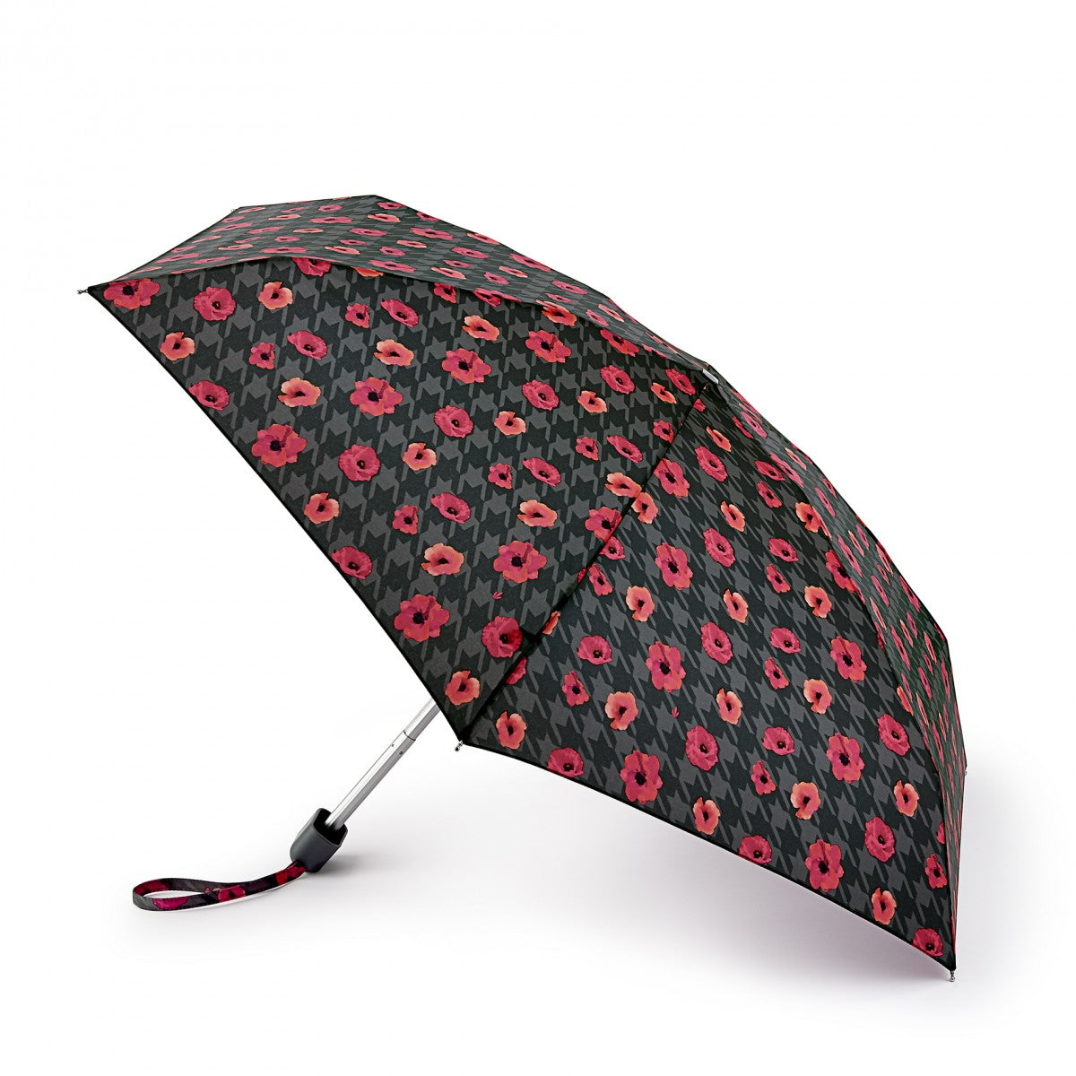 Міні парасолька Fulton L501Houndstooth Poppy (Макі)