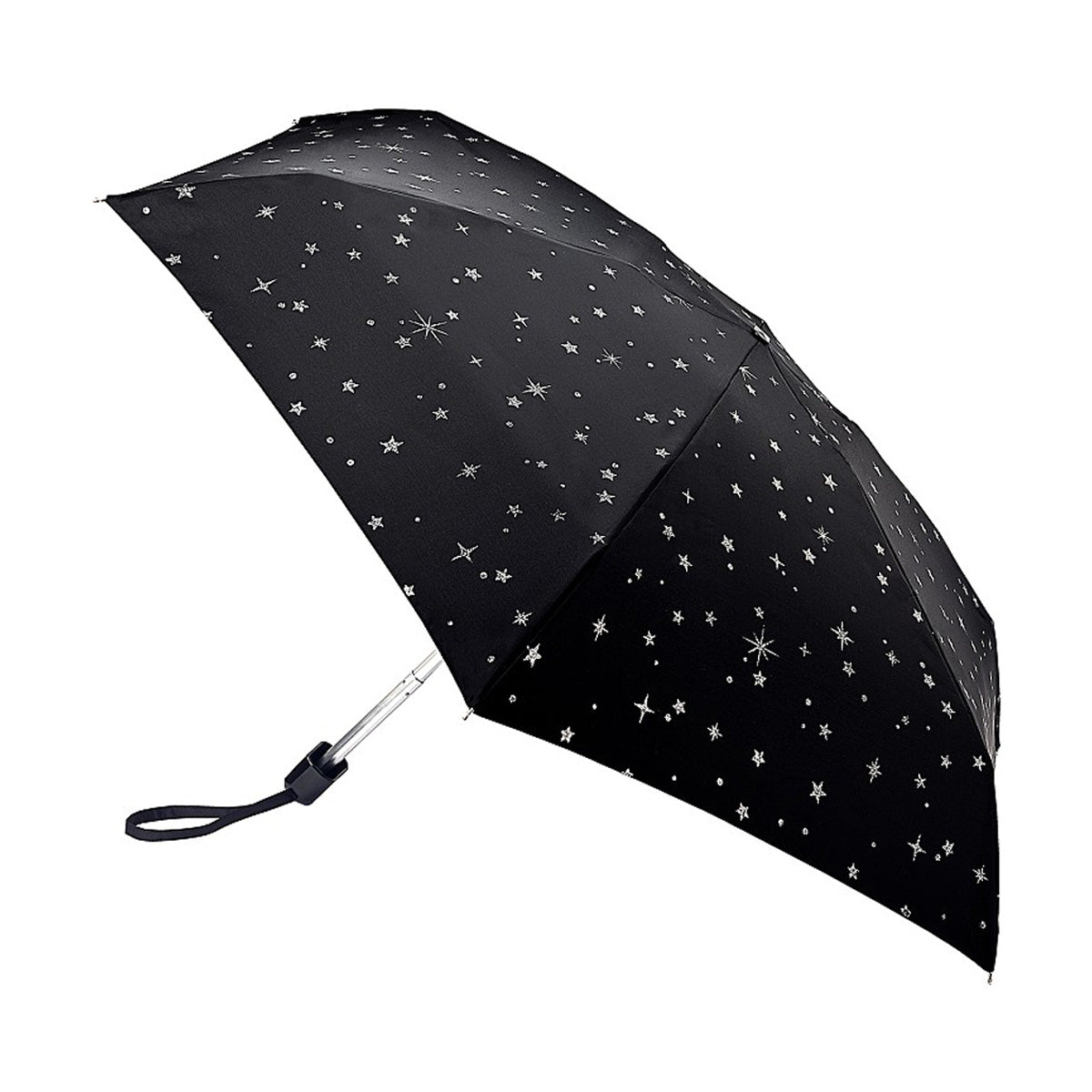 Мини зонт Fulton L501 Tiny-2 Glitter Stars Black (Блеск звезд)