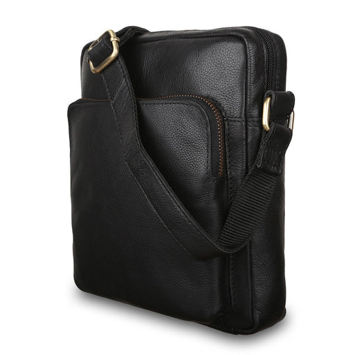 Чорна чоловіча сумка на плече Ashwood M56 Black (Чорний)