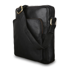 Черная мужская сумка на плечо Ashwood M56 Black (Черная)