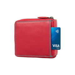 Червоний жіночий гаманець Visconti на блискавці SP29 Picasso (Red Hawaii)