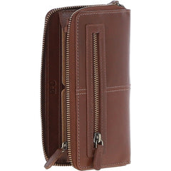 Темно-коричневий гаманець-клатч на блискавці Ashwood T90 Chestnut (Каштановий)