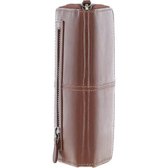 Темно-коричневий гаманець-клатч на блискавці Ashwood T90 Chestnut (Каштановий)