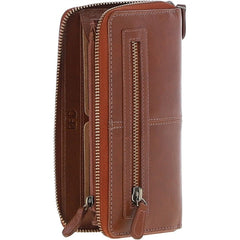 Коричневий гаманець-клатч на блискавці Ashwood T90 Honey (Медовий)